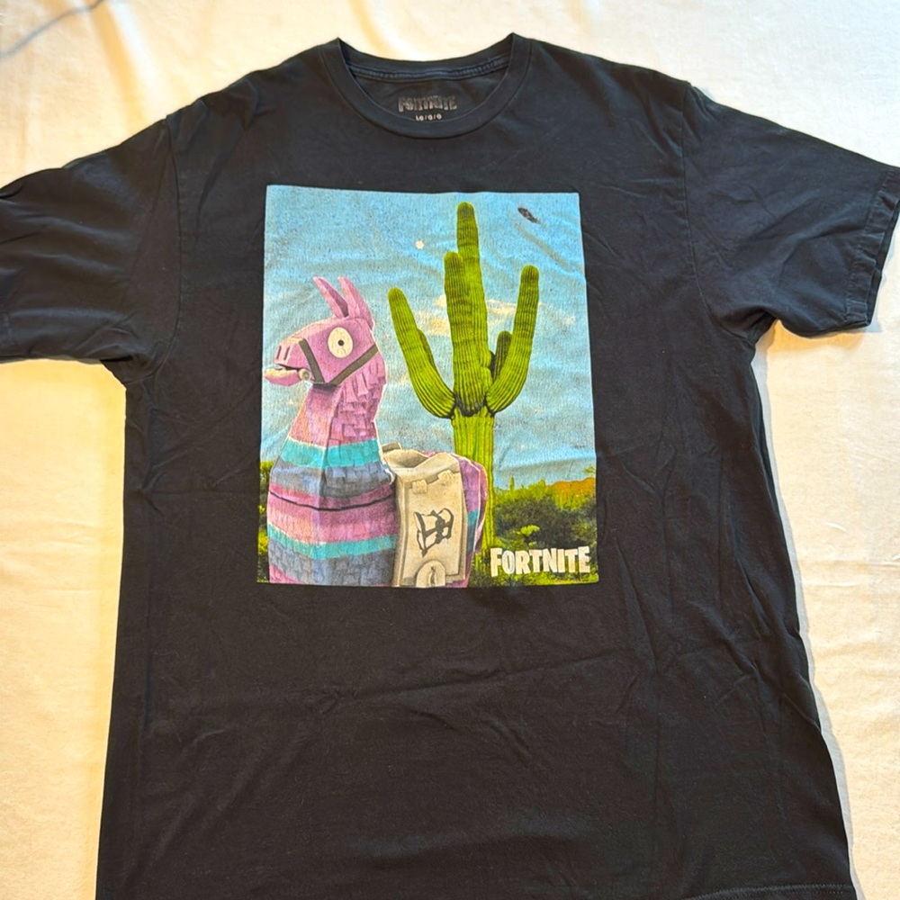 Mad Engine FORTNITE Llama Battle Royale 2 Black T-Shirt